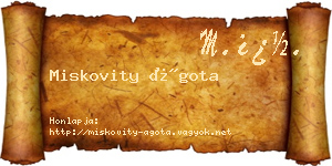 Miskovity Ágota névjegykártya